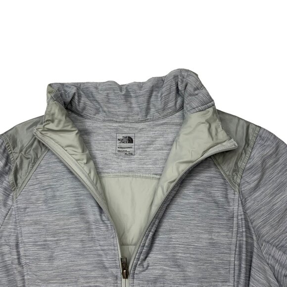 The North Face Pseudio Puffer Jacket XL Gray Thumb Holes Zip Up Hiking NF00CC9L - Picture 4 of 13